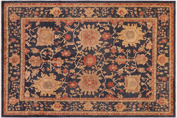 handmade Traditional Kafkaz Chobi Ziegler Blue Tan Hand Knotted RECTANGLE 100% WOOL area rug 8 x 10